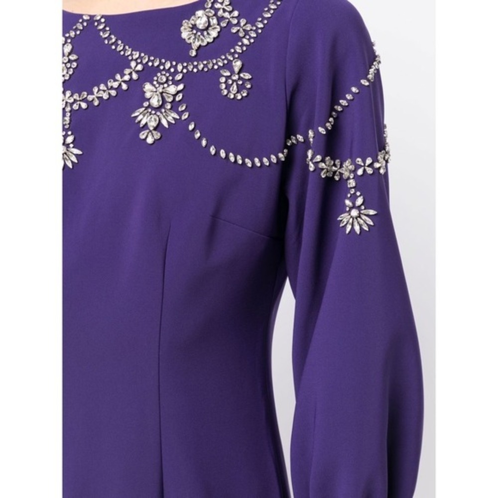 Sachin & Babi NEW Giselle Crepe Embellished Gown Amethyst Purple $1,095 Size 2 - Picture 4 of 13